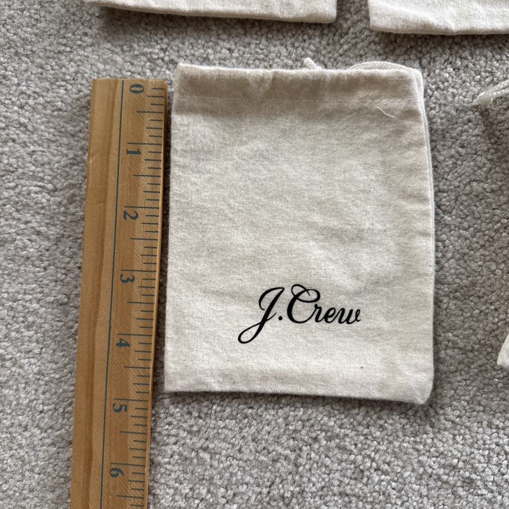 Lot of 8 J.Crew cotton dust bags pouch drawstring 4"x4" - Picture 5 of 7